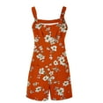 thumbnail image 4 of Hvot&aat Women's Summer Casual Loose Rompers Holiday Boho Floral Printing Shorts Fit Adjustable Strap Shorts with Pockets, 4 of 4