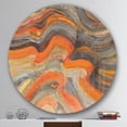 thumbnail image 3 of Designart 'Abstract Gilded Orange Waves' Geometric Metal Circle Wall Art, 3 of 3