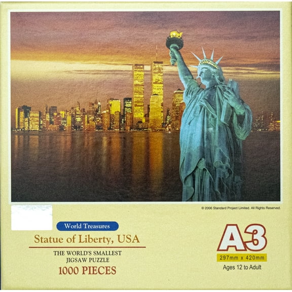 Tomax Miniature Jigsaw Puzzle - World Treastures - Statue of Liberty, USA (1000 Pieces)