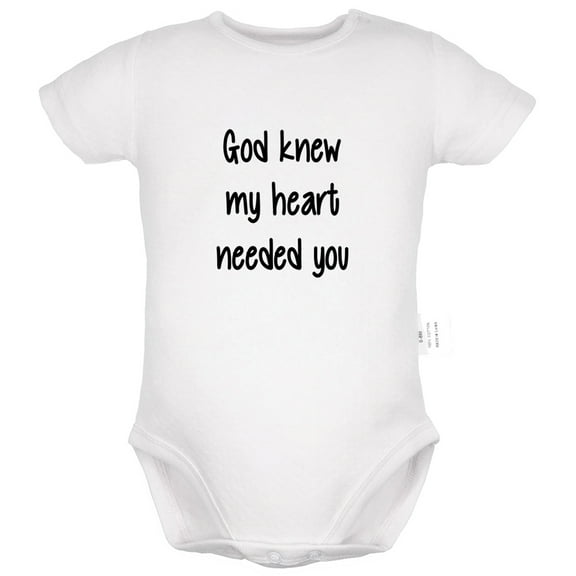 God knew my heart needed you Funny Rompers For Babies, Newborn Baby Unisex Bodysuits, Infant Jumpsuits, Toddler 0-24 Months Kids One-Piece Oufits (White, 6-12 Months)