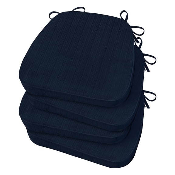 D-Shaped Dining Chair Cushions With Ties, 6 Pack, 17x16 Inch, 2.5 Thick