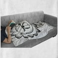 thumbnail image 6 of Cartoon Soft Flannel Fleece Throw Blanket, Sketchy Baby Lion Wildlife Character Safari Jungle Savanna Habitat Theme, Cozy Plush for Indoor and Outdoor Use, 60" x 80", Black White, by Ambesonne, 6 of 6
