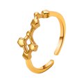thumbnail image 1 of Anillo de estudiante con acabado galvanizado, diseño de apertura ajustable, símbolo de estrella, anillo a juego para pareja, joyería de aleación, regalo, 1 of 8