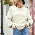 thumbnail image 6 of BLVB Womens Casual Fall Sweaters Long Sleeve Ribbed Knit Sweater Loose Soft Crewneck Pullover Jumper Tops, 6 of 7