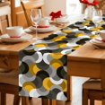 thumbnail image 5 of Yellow Grey Abstract Table Runner 90 Inches, Modern Geometric Ombre Artwork Bed Runner Dresser Scarves Tabletop for Indoor Outdoor Parties/Ceremony/Banquet, 13" x 90", 5 of 9