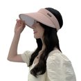 thumbnail image 1 of Empty Top Letter Logo Elastic Rope Hair Hoop Design Sun Hat Women Extended Brim Outdoor Riding Hat, 1 of 10