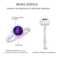 thumbnail image 5 of Rosec Jewels Natural Amethyst Solitaire Engagement Ring (1 Ct, AAA Quality) - Flower Ring for Women - with Jewelry Box, 10K White Gold, US 4.00, 5 of 8