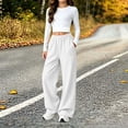 thumbnail image 5 of LUGOGNE Boys Girls Fleece Lined Sweatpants Kids Wide Leg Winter Pants with Pockets Comfortable Loose Lounge Track Pants, 5 of 9