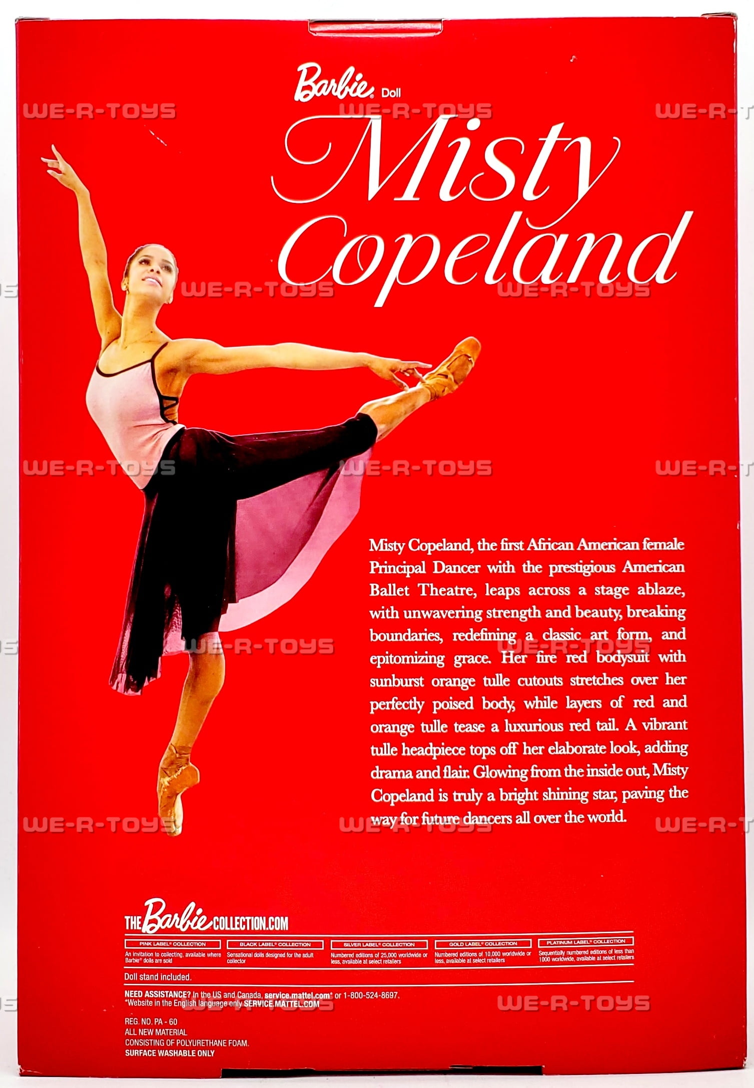 Mattel Barbie Collector Misty Copeland Doll, 11 inches, Ballerina, Inspired by "The Firebird"