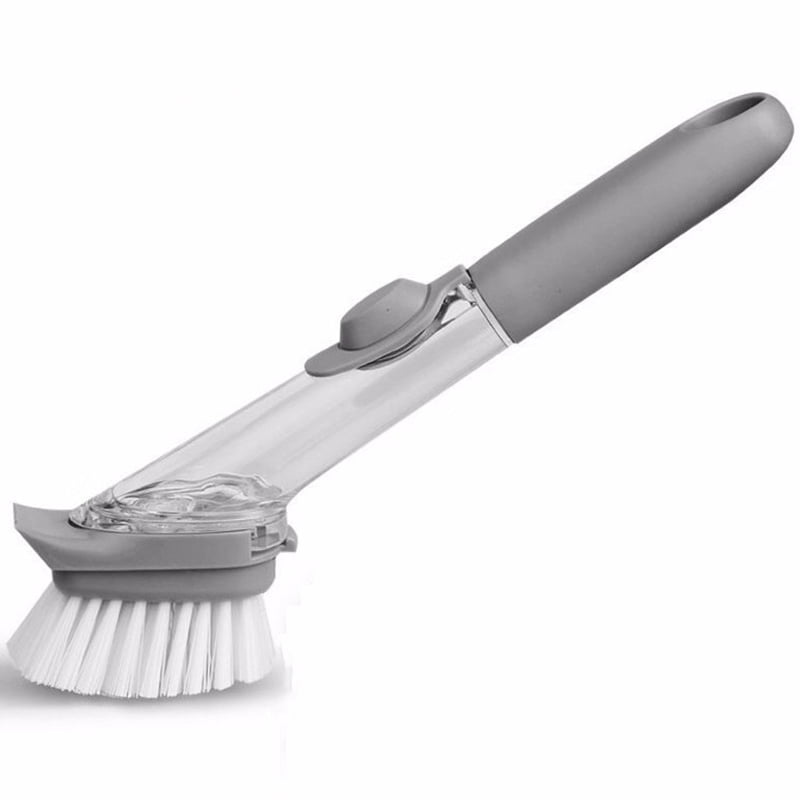 Kitchen SOAP DISPENSING DISH WASHER Washing Up Cleaning Scrubbing Brush  *|,CA 