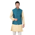 thumbnail image 2 of eloria Men's Nehru Jacket Waistcoat Indian Waistcoat Blazer Jacquard Jacket, 2 of 7