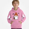 thumbnail image 2 of DJDLJWCJ Boys Halloween Graphic Hoodie Kids Halloween Print Pullover Sweatshirts, Fun Casual Fall Festival Tops Pink Size 7, 2 of 5