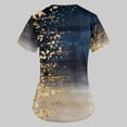 thumbnail image 7 of EHTMSAK Print Scrubs for Women Tops, with Pocket Floral Short Sleeve Nurse Uniform V Neck Tunic Pockets T Shirt Blouse Dark Blue L, 7 of 7