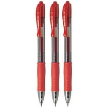 Pilot G2 07 Red Fine Retractable Gel Ink Pen Rollerball 0.7mm Nib Tip 0.39mm Line Width Refillable BL-G2-7 (Pack Of 3)