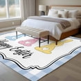 thumbnail image 4 of Happy Easter Area Rugs 5'x7', Washable Small Throw Rugs for Laundry Room Playroom, Colorful Rabbits Cartoon Blue Plaid Indoor Outdoor Rug Non-Slip Low Pile Carpet Runner Reversible Floor Mats, 4 of 8