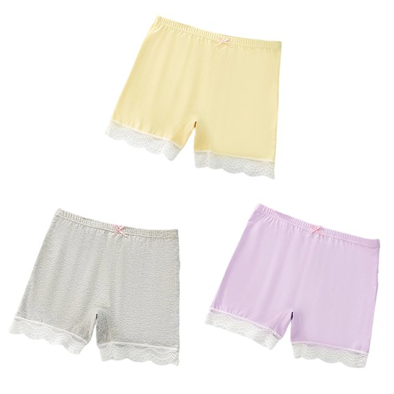 HXWCHs Girls Cotton Full Coverage Boyshort Panties Soft Solid Underwear 3 Pack Size: 5-6 Years White