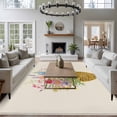 thumbnail image 3 of Spring Flowers Basket Area Rugs 5'x7', Washable Small Throw Rugs for Laundry Room Playroom, Vintage Colorful Floral Indoor Outdoor Rug Non-Slip Low Pile Carpet Runner Reversible Floor Mats, 3 of 8