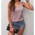 thumbnail image 4 of Women's Pink Scoop Neck Basic Solid Tank Top, 4 of 19