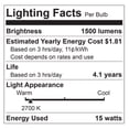 thumbnail image 2 of Performance Tool W2283 15 Watt 120 Volt LED Light Bulb, 2 of 3