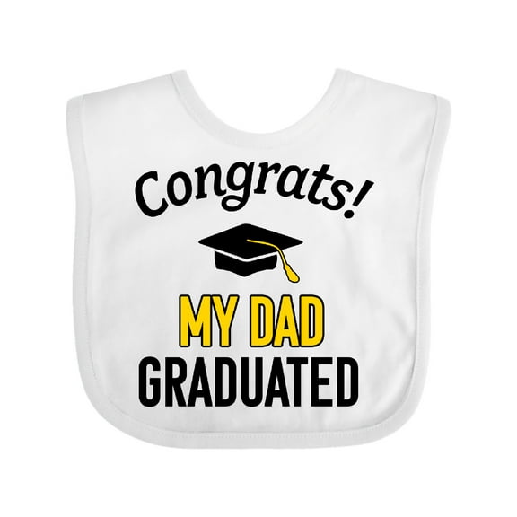 Inktastic Congrats My Dad Graduated with Cap Boys or Girls Baby Bib