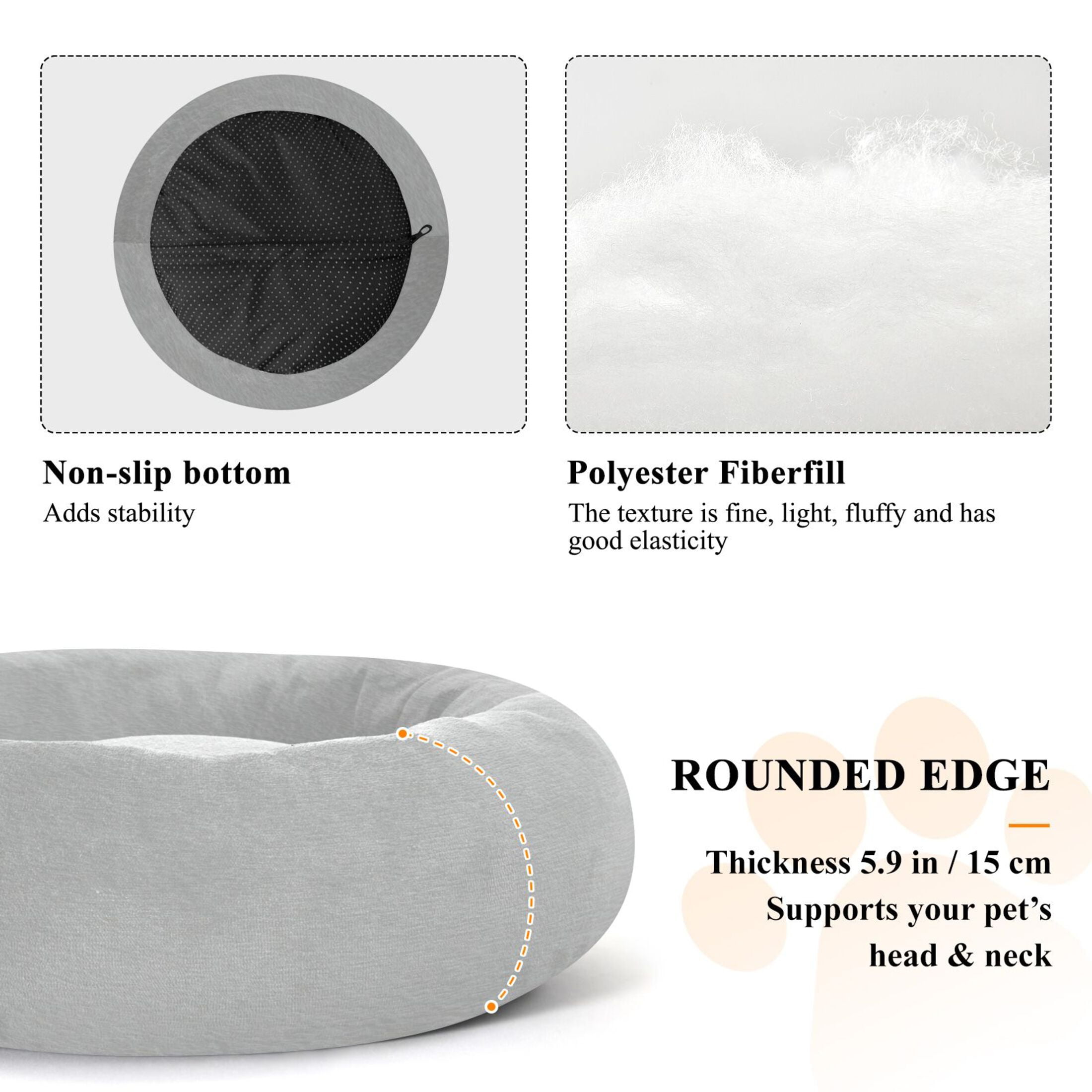 Iauyy Pet Couch Donut Cat Bed for Indoor Cats/Small Dogs Washable & Machine with Non-slip Bottom Calming Cat Furniture, The Overall Aesthetic Effect (M)