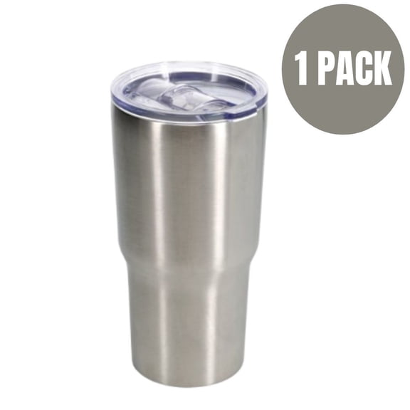 25DG 20 oz Stainless Steel Travel Mug – Silver Insulated Tumbler for Hot & Cold Drinks, BPA-Free Double Wall Cylinder Mug for Coffee, Tea & Beverages – Pack of 1