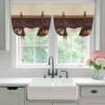 thumbnail image 4 of Vintage Coffee Time Tie Up Curtains for Windows, Adjustable Balloon Window Shades, Farmhouse Desserts Beige Burlap Kitchen Window Treatments Adjustable Roll Up Curtain for Basement/Nursery 52"x45", 4 of 8