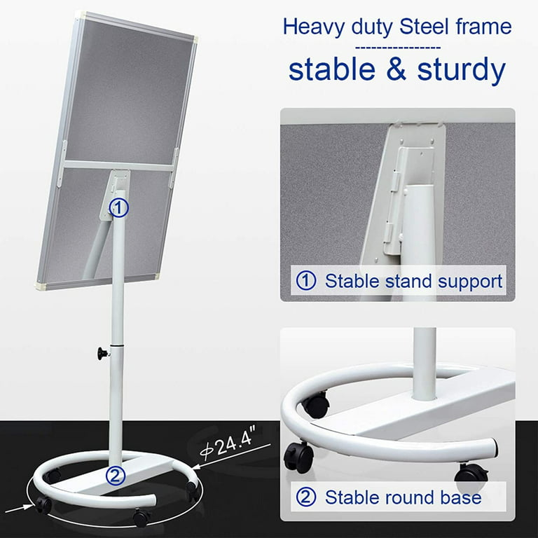 Mobile Dry Erase Board – 40x28 inches Magnetic Portable Whiteboard Stand  Easel White Board Flipchart Easel Board with 25 Sheets Paper Pad - Yahoo  Shopping