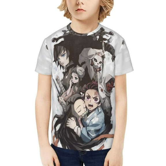 Demon Slayer Kimetsu No Yaiba Kids T-Shirt 3d Printed Graphic T-Shirts Boys And Girls Short Sleeve Shirts For Youth Kids X-Small