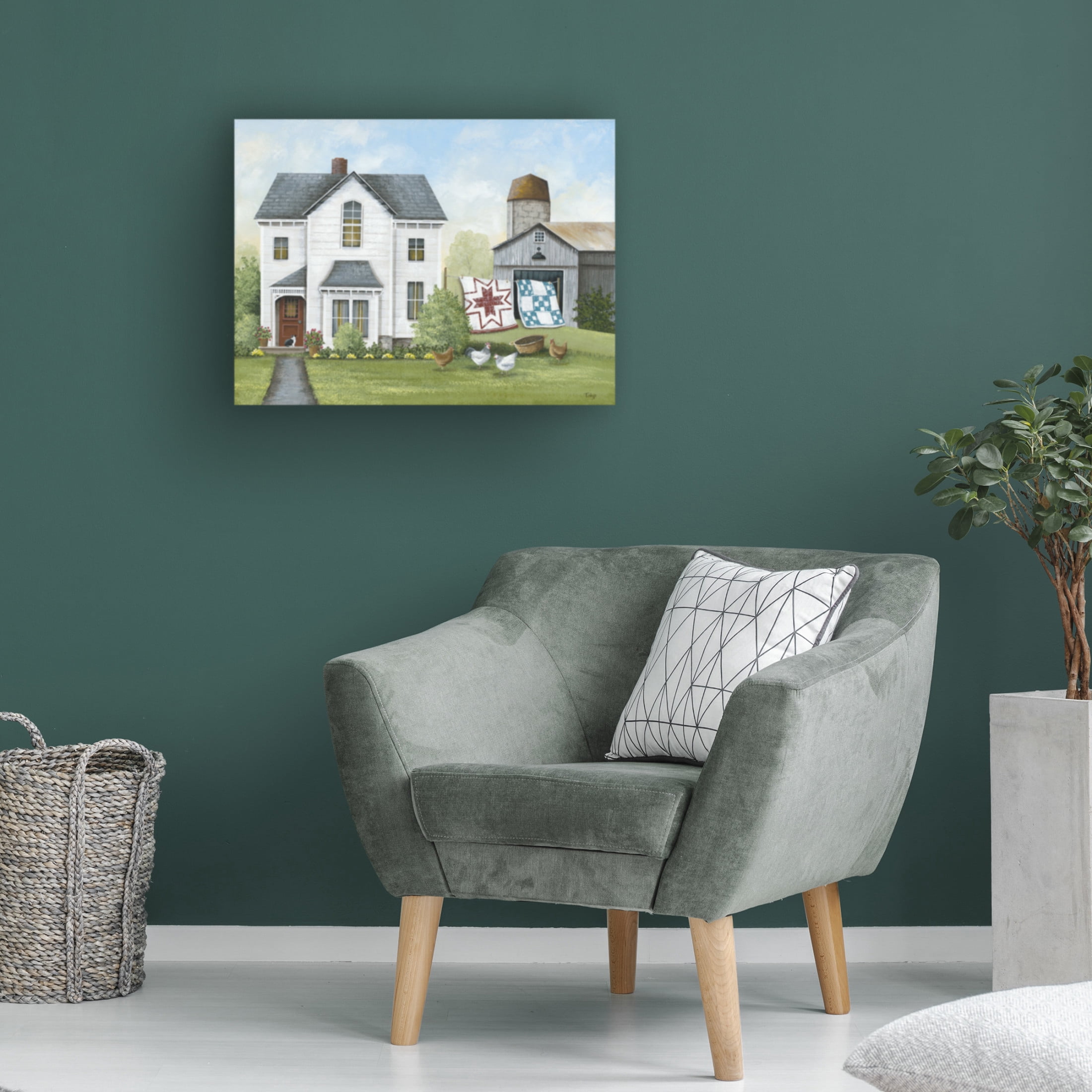 Canvas Wall Art - Tanya Nyp 'Quilts on the Line' Wall Art for Living Room, Bedroom, or Office Décor by Trademark Fine Art - 47 x 35 Inches