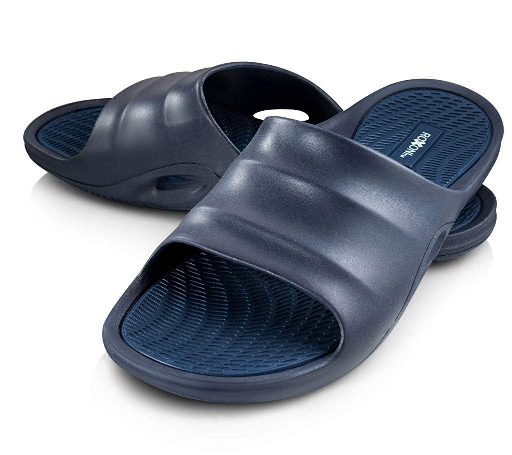 Roxoni Men's Comfort Open Toe Slide Sandals, Anti Skid Rubber Sole ...