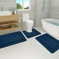 thumbnail image 5 of Tyidzon Bathroom Rugs Sets 3 Piece, Bath Mat Universal Soft Comfortable Water Absorption Non Slip Machine Washable Easy Dry Bathroom Mat, Blue, 5 of 8
