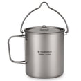 thumbnail image 2 of Ultralight 750ml Titanium Pot Portable Titanium Water Mug Cup with Lid and Foldable Handle Outdoor Camping Cooking Picnic, 2 of 7