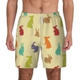 thumbnail image 2 of Picia Colorful Rabbit pattern Mens Swim Trunks with Compression Liner Stretch Beach Shorts Quick Dry with Zipper Pockets No-Chafing Board Shorts-Large, 2 of 9