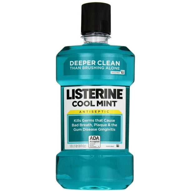 Listerine Antiseptic Mouthwash, Cool Mint 33.8 oz (Pack of 2)