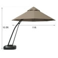 thumbnail image 2 of Gymax Parasol Suspendu Déporté de Patio 11 Pi à Pousser à la Main avec Roues, Base, Beige, 2 of 10