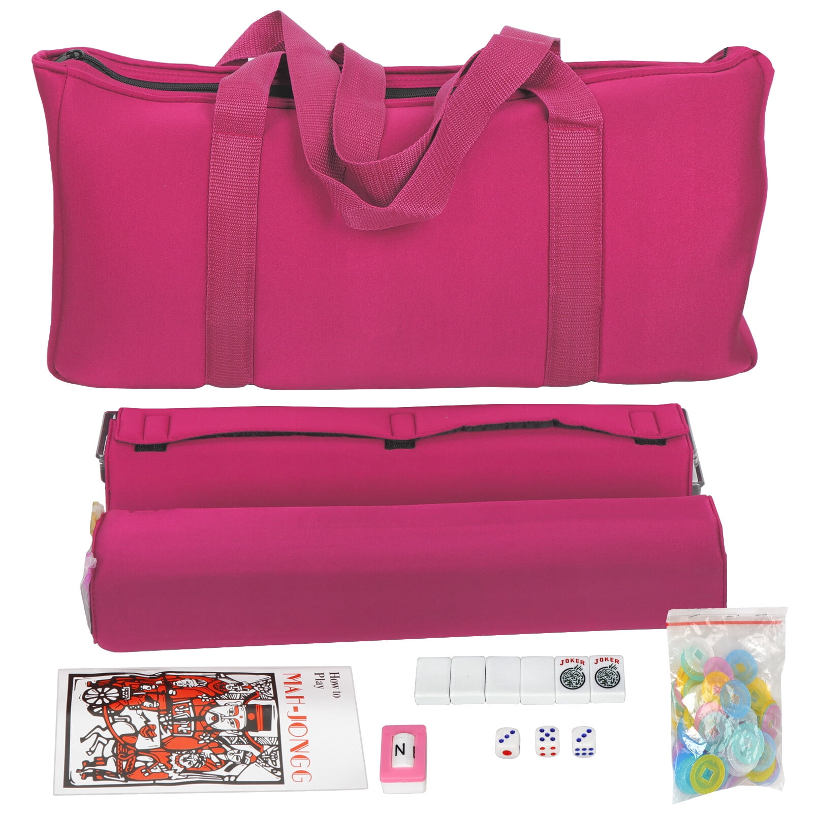 American Mahjong Set with 166 Tiles|Racks with Push|Betting Coins|Dice & Bag