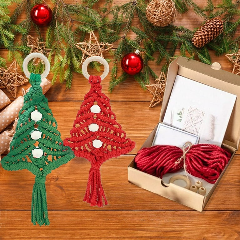 3pcs Unique Christmas Tree DIY Kit, Woven Lace Christmas Tree DIY Kit Wall  Hanging, Christmas Craft Ideas Gifts, Christmas Tree Lace Boho Ornament (1  Set) 