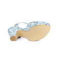 thumbnail image 5 of BLISSFUL STEP Women's Shoes Floral Pattern Platform Chunky Heel Open Toe Slingback Buckle Strap  Sandals Blue 7, 5 of 7