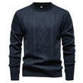 thumbnail image 5 of COSFO Men Sweater Pullover Gray Cable Knit Long Sleeve Casual Crew Neck Tops Long Sleeve Slim Fit Warm Sweaters, 5 of 5