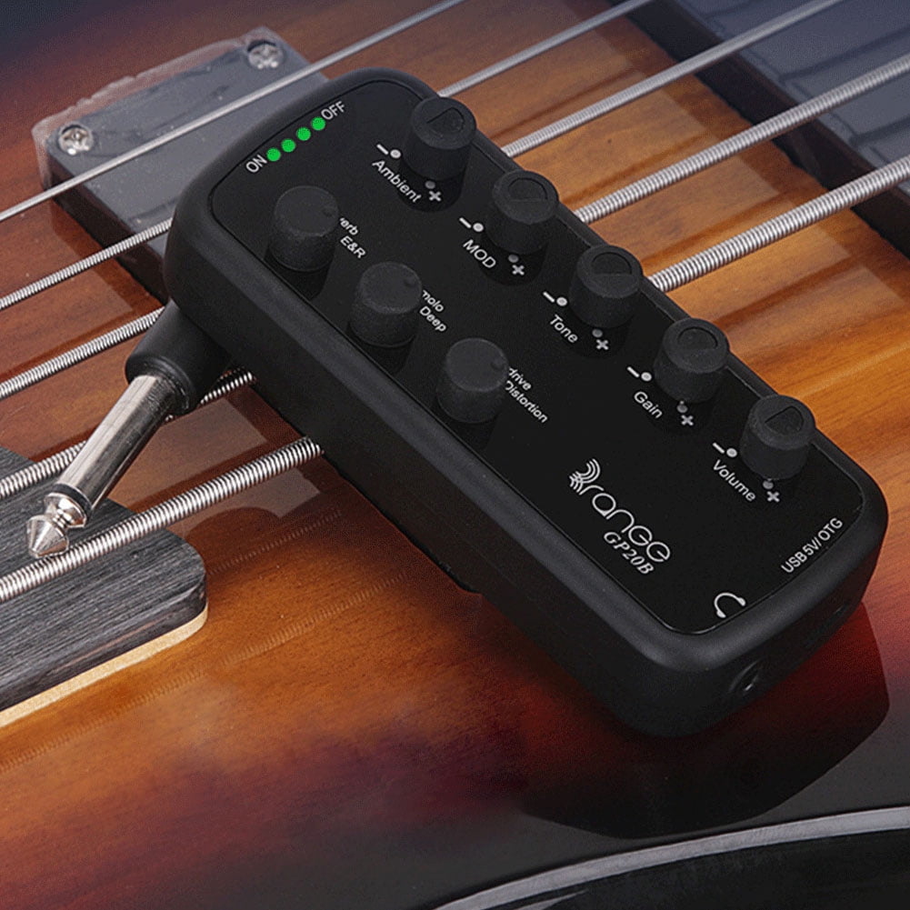 BLEEUS Bass Headphone Amplifier Usb Chargable Carry-on Plug-in Multi-effects Amp Musical Instruments Supplies (B)