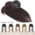 thumbnail image 3 of SEGO Clip in Hair Extensions Mono Base Human Hair Toppers with Bangs 100% Real Human Hair Topper for Thinning/Loss Hair Middle Part Natural Black Hair Pieces, 3 of 9