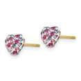 thumbnail image 5 of Auriga Fine Jewelry 14K Yellow Gold Multi-colored Crystal 6mm Heart Stud Earrings (L- 6mm, W- 6mm) for Women, 5 of 5