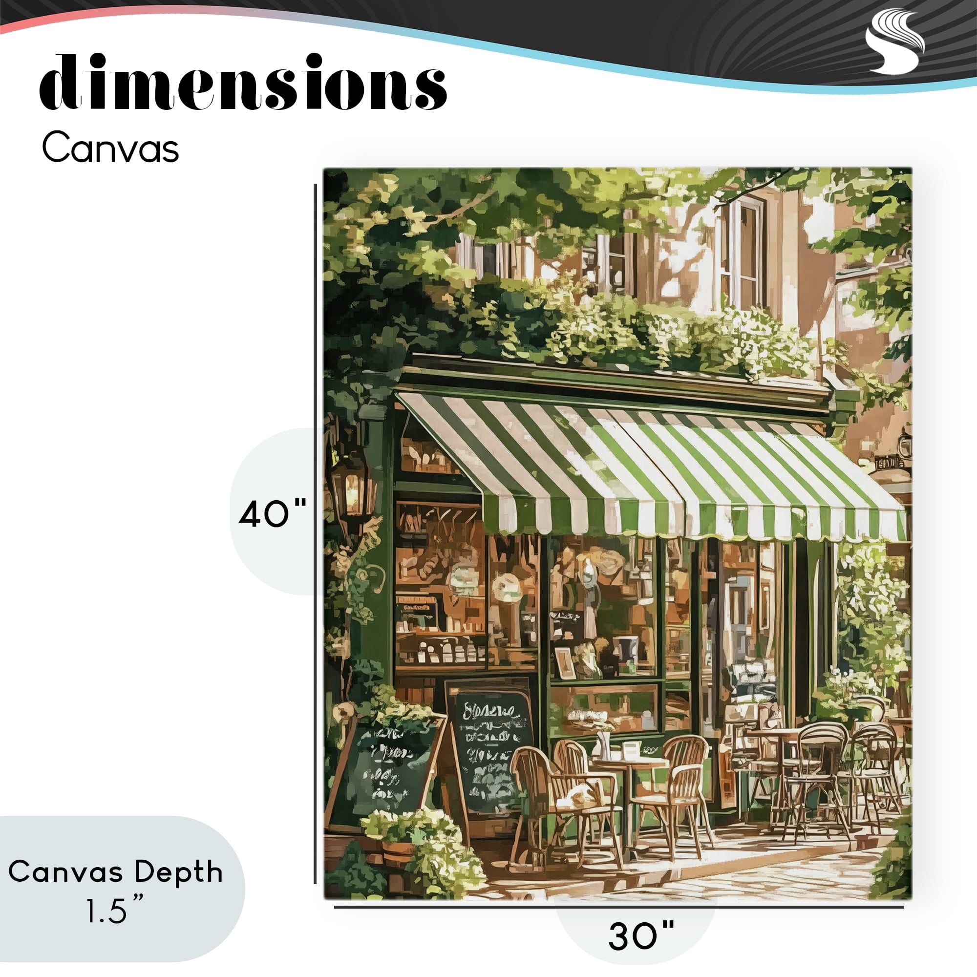 Stupell Industries Coffee Shop Awning & Greenery Canvas Wall Art, design by LSR Design Studio