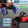 thumbnail image 3 of 12V Ride On Car,UTV Truck with Parental Remote Control,Electric Vehicle with 4 Spring Suspension,EVA Tires,Safety Belt,Double Open Doors,Bluetooth,Music,LED Lights for Ages 3-8 Years,Red, 3 of 6