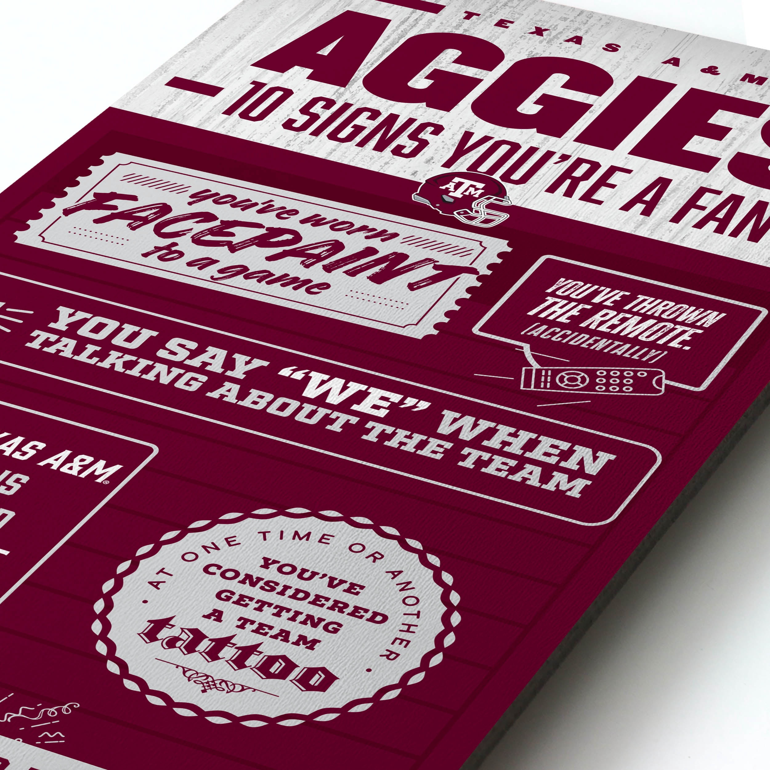 YouTheFan NCAA Texas A&M Aggies 3D Top 10 Wall Art