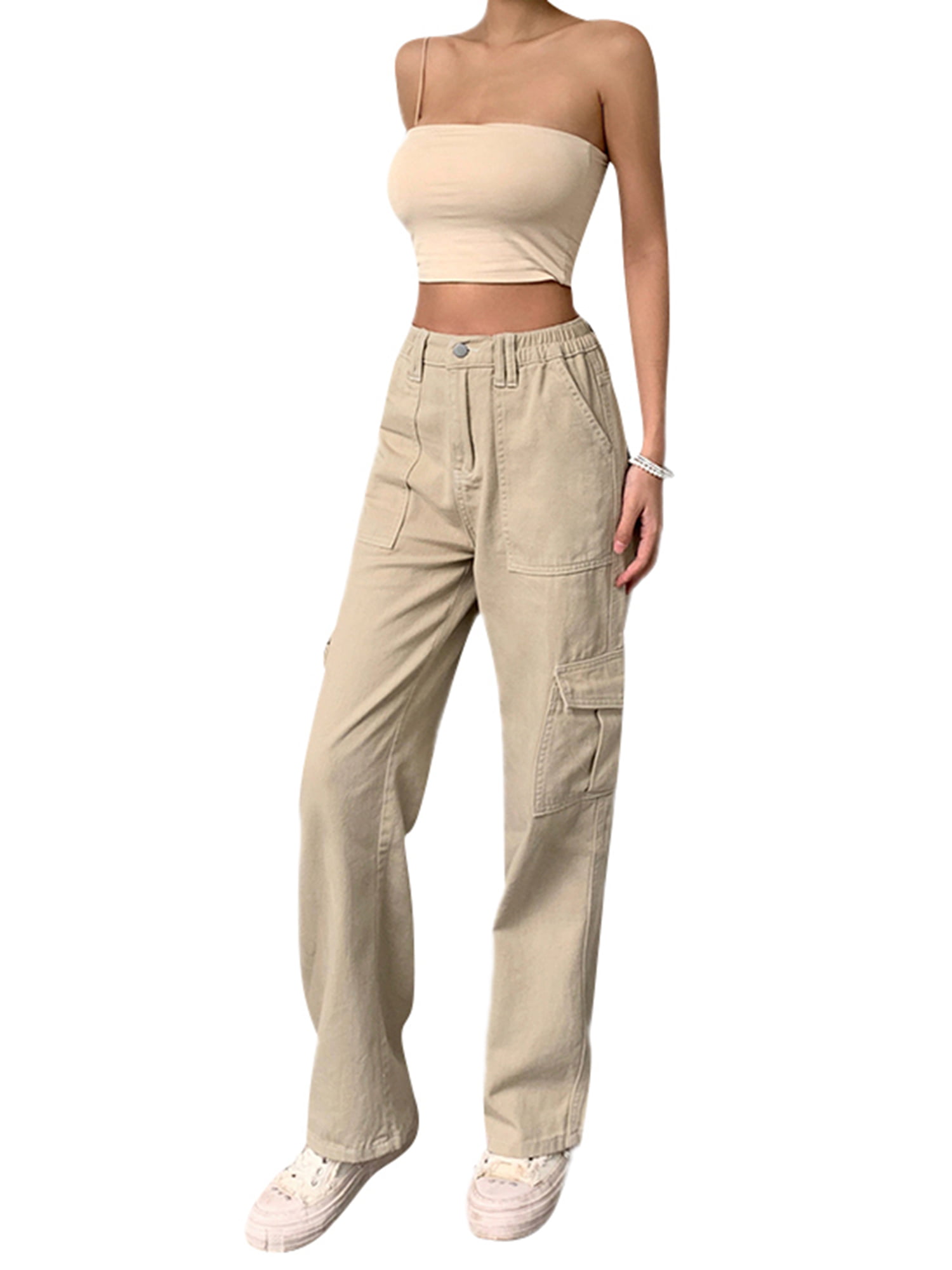 Summer Pants Women High Waist Sexy Straight Cargo Pants Fashion 2021 Female  Trousers Office Clothes Vintage Elegant Khakis X0629 From Cow01, $14.6
