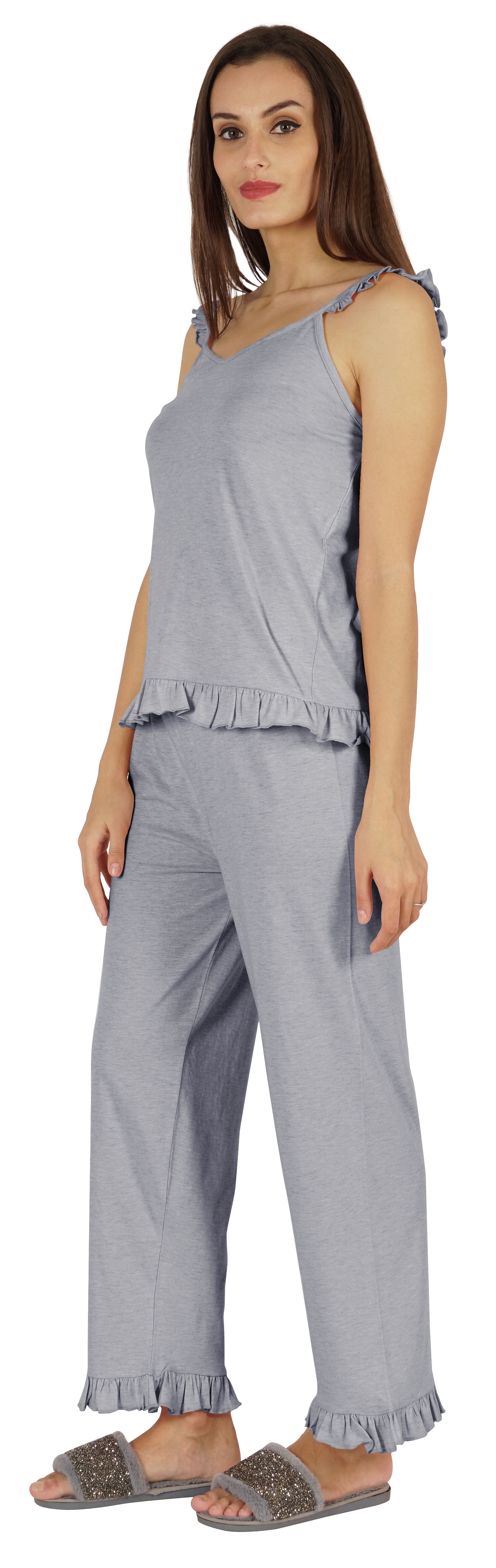Inkmeso Sexy Lingerie Nightwear Set For Womens 2 Pcs Sleepwear Sets Tank Top W/ Pajamas