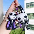 thumbnail image 4 of MAVLLY Skeleton Keychain,Jack and Sally Keychain Nightmare Before Christmas Cartoon Character Wristlet Key Chain Ring Keys Holder Scary Christmas Gift For Fans, 4 of 6