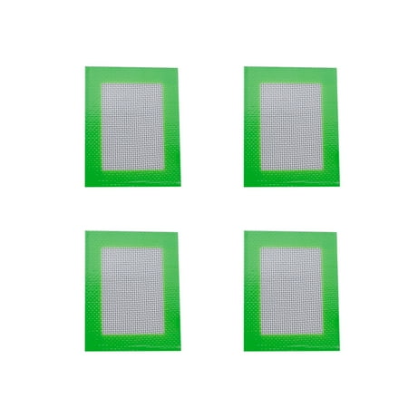 

HOMEMAXS 4Pcs Eco-friendly Silicone Baking Mat Rectangular Heat Resistant Barbecue Mat Non-stick Baking Sheet Liner (Green) - 11x8.5cm